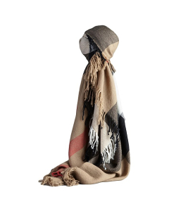 Burberry Brown wool shawl House Check scarf