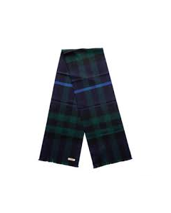 Burberry - Navy Check Lash Fringe Scarf
