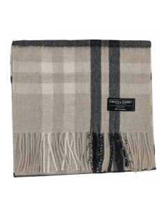 Gretna Green - Tartan Cashmere Scarf in Camel Plaid