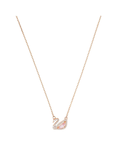 Swarovski Dazzling Swan Necklace, Multi-Coloured, Rose Gold Plating