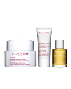 Clarins Body Shaping Cream 200ml & Smoothing Body Scrub 30ml & Contour