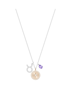 Swarovski Zodiac Pendant, Taurus, Violet, Rhodium Plating