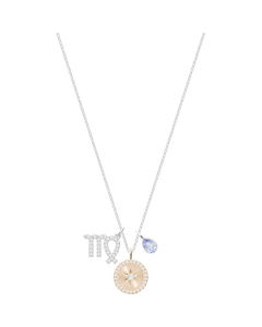 Swarovski Zodiac Pendant, Virgo, Violet, Rhodium Plating