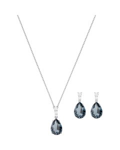 Swarovski Vintage Set, Teal, Rhodium Plating
