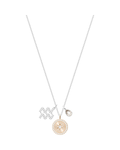 Swarovski Zodiac Pendant, Aquarius, Grey, Rhodium Plating