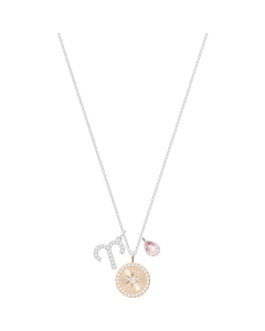 Swarovski Zodiac Pendant, Aries, Pink, Rhodium Plating