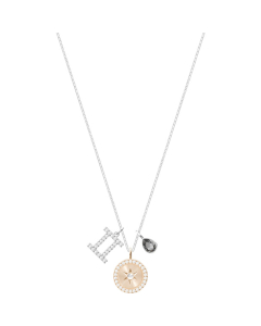 Swarovski Zodiac Pendant, Gemini, Grey, Rhodium Plating