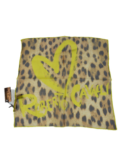 Roberto Cavalli Women 100% Silk Signature Scarf - Yellow