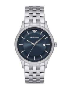 Emporio Armani Men's Bracelet Strap Watch - Silver/Midnight Blue