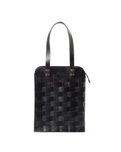Eduards - Näver Big Leather Shoulder Bag in Black