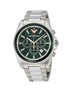 Emporio Armani Watches Green Dial and Stainless Steel Men's Watch