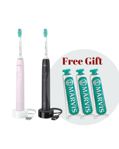 Philips Sonicare 3100 Black & Pink HX3675/15 & FREE Marvis Strong Mint Toothpaste 3 Pack