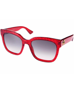 Gucci - GG0034S-006 Red Glitter Women's Sunglasses