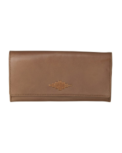 Pampeano 100% Leather Chica Continental Purse – Tan with Tan Diamond