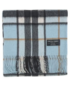 Gretna Green - Cashmere Scarf Haze Blue Check