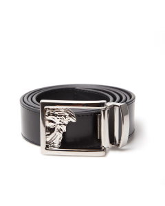 Versace Collection Men's Belt with Medusa Logo Men's Belt - Black