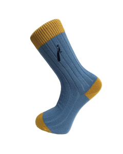 Hortons Men's Fredrick Socks - Sky Blue & Gold (One Size)