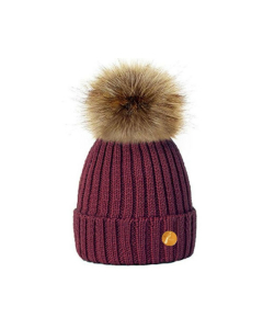 Hortons England Meribel PomPom Hat - Burgundy
