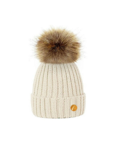 Hortons England Meribel PomPom Hat - Cream
