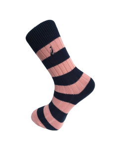 Hortons Men's Bardwell Socks - Peach & Navy (One Size)