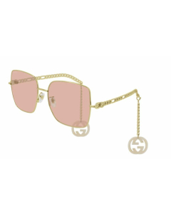 Gucci - GG 0724S (003)  Women's Sunglasses Gold/Pink 