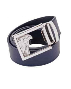 Versace Collection Men's Medusa Logo Belt - Navy