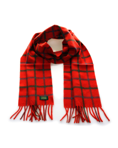 Glencroft 100% Cashmere Premium Scarf - OP Red / Green Check
