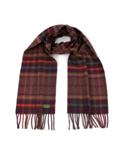 Glencroft 100% Cashmere Premium Plaid Scarf in Purple Red & Green 