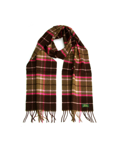 Glencroft 100% Premium Cashmere Scarf - Pink and Beige Plaid