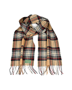 Glencroft 100% Pure New Wool Tartan Scarves - Camel Stewart