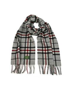 Glencroft 100% Pure New Wool Tartan Scarf in Thomson Grey