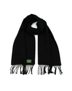 Glencroft 100% Pure Lambswool Plain Scarf - Black