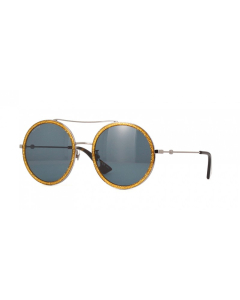 Gucci - GG0061S-004 Glitter Gold/ Blue Women's Sunglasses