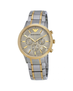 Emporio Armani Men's Two Tone Chronograph Bracelet Watch