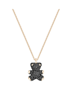 Swarovski Teddy 3D Pendant, Black, Rose Gold Plating