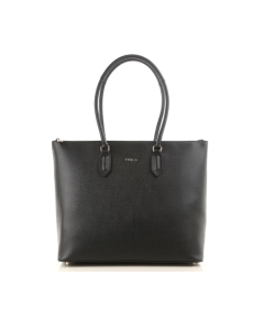 Furla Pin Tote M Saffiano in Onyx