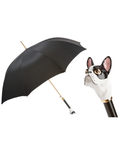 Pasotti Black Luxury Umbrella with French Bulldog Handle