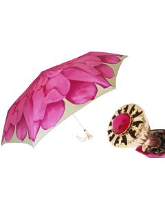 Pasotti Women Pink Dahlia Folding Umbrella 