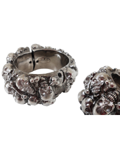 Pasotti Luxury Gothic Skull Bracelet - Silver
