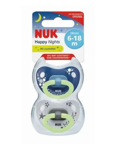 Nuk Signature Night Soothers 6-18 Months Blue (2 Pack)
