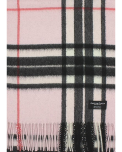 Gretna Green - Wide Cashmere Scarf in Pink Thomson Tartan