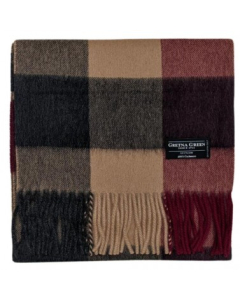 Gretna Green - Tartan Cashmere Scarf in Ruby Charcoal
