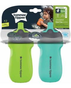 Tommee Tippee - Insulated Sportee Water Bottle Twin Pack - Teal & Green