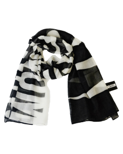 Moschino 100% Wool Long Scarf - Black White