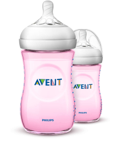 Philips - Natural Baby Bottle Twin Pack Pink (260ml)