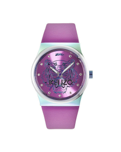 Kenzo Leather Tiger Head Watch - Pink