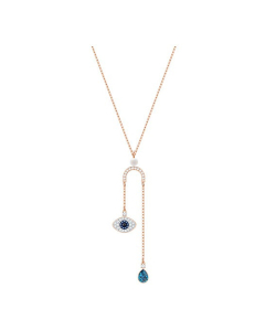 Swarovski Symbolic Evil Eye Y Pendant, Multi-Coloured, Rose Gold Plating