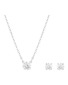 Swarovski Attract Round Set - White/Rhodium Plating