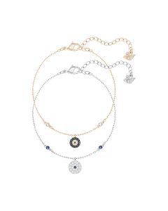 Swarovski Crystal Wishes Evil Eye Bracelet Set - Blue/Mixed Plating
