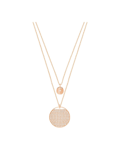Swarovski Ginger Layered Pendant, White, Rose Gold Plating 